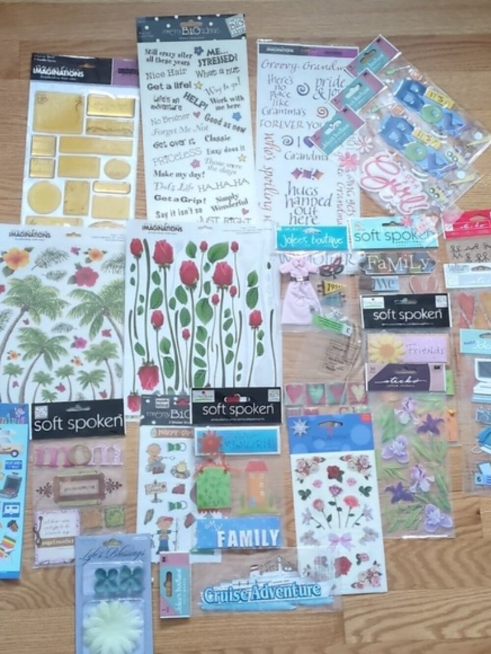 NWT Scrapbook Sticker Bundle 23  Assorted Sticker Sheets